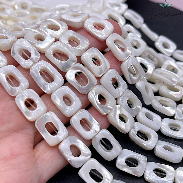 Перламутр белый прямоугольник фриформ 14*10 мм