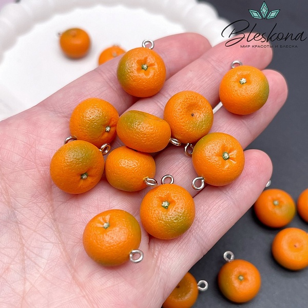 19*15 мм, Цвет серебро, Подвеска Мандарин