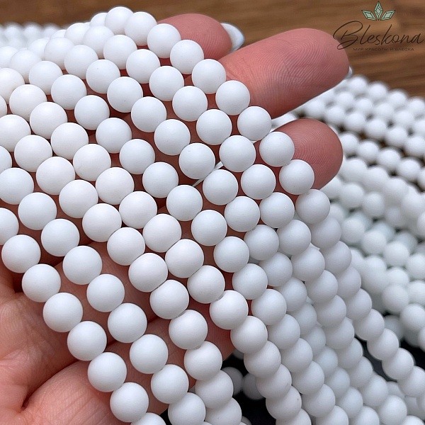 6 мм Агат Белый матовый (имитация) 