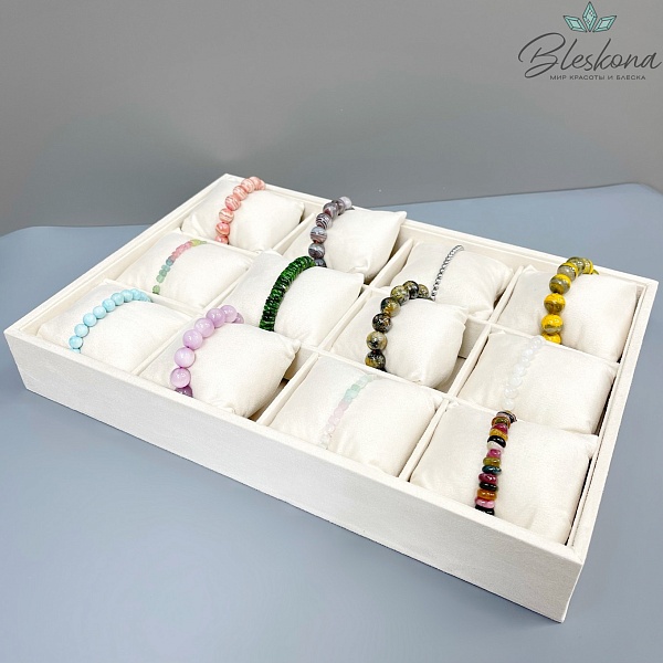 Органайзер для браслетов с подушечками бежевый 34*24*5 см