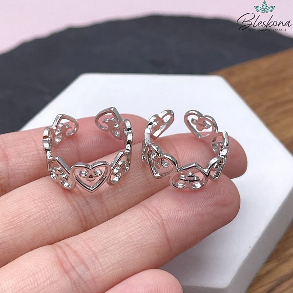 19 мм Цвет серебро, Кольцо безразмерное Этно №2