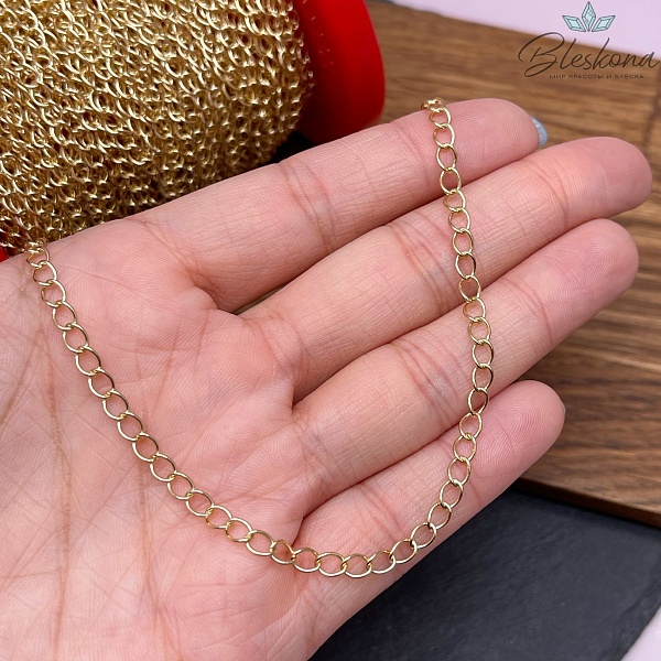 Цепь №Я6-1 Цвет золото 5*3,5 мм 