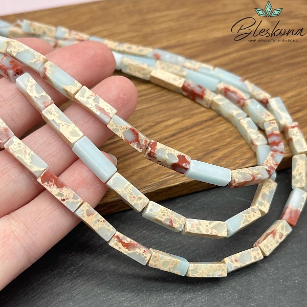 Варисцит голубой прямоугольник имитация  13*4мм