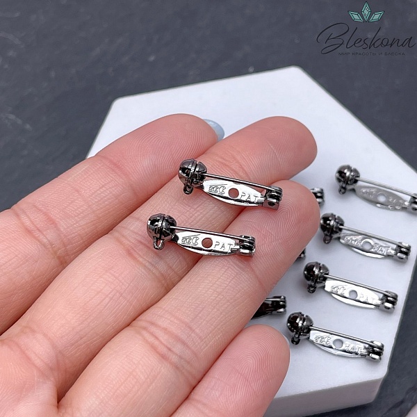 20*4,5 мм Цвет черный, Японская булавка для броши с фиксатором 