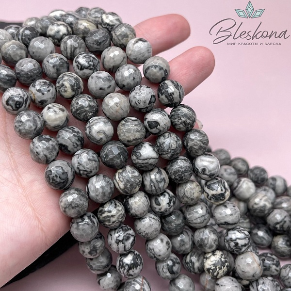 Яшма картографическая огранка 10 мм