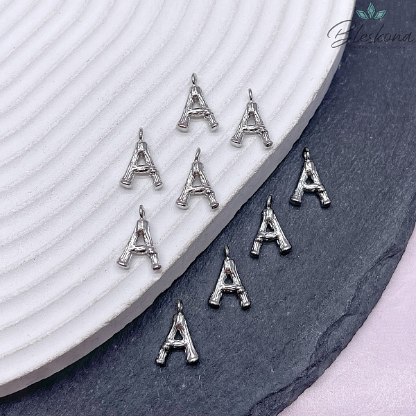 12 мм Цвет серебро, Буквы веточки A  