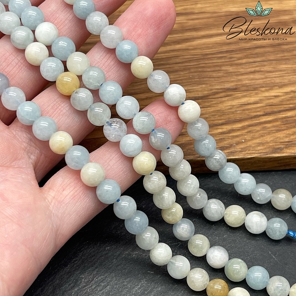 6 мм Аквамарин шар микс 