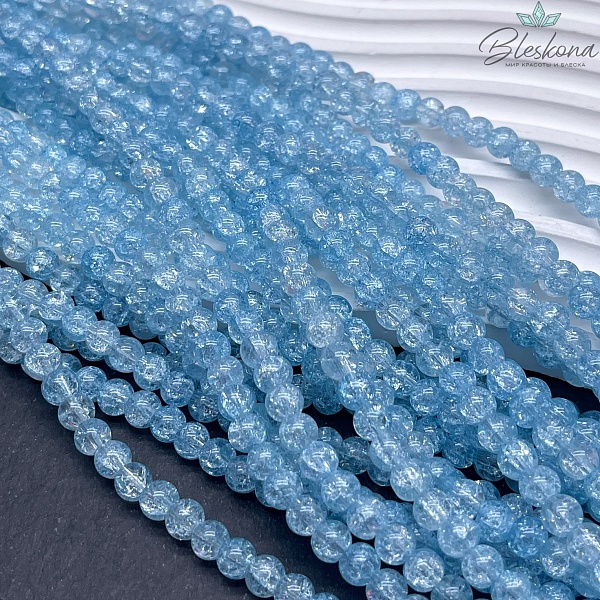 Кварц снежный голубой (имитация) 6 мм