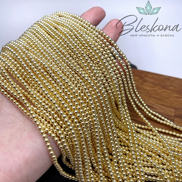 2,5 мм Гематин имитация, цвет светлое золото 