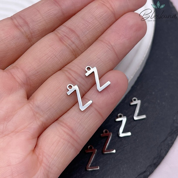 12 мм Цвет серебро, Буква Z основа сталь 