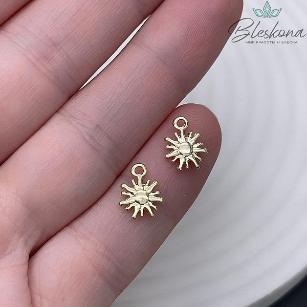 10*8 мм Цвет золото, Подвеска мини солнце Люкс GK1020