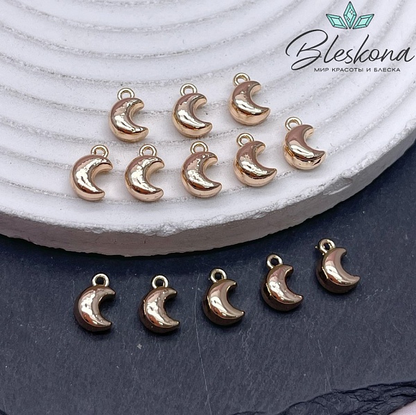 9*6 мм Цвет золото, Подвеска полумесяц гладкий