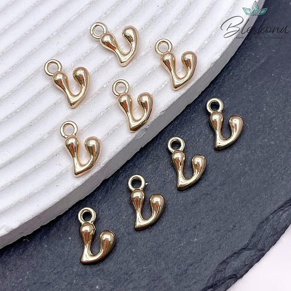 13 мм Цвет золото, Буква гладкая V 