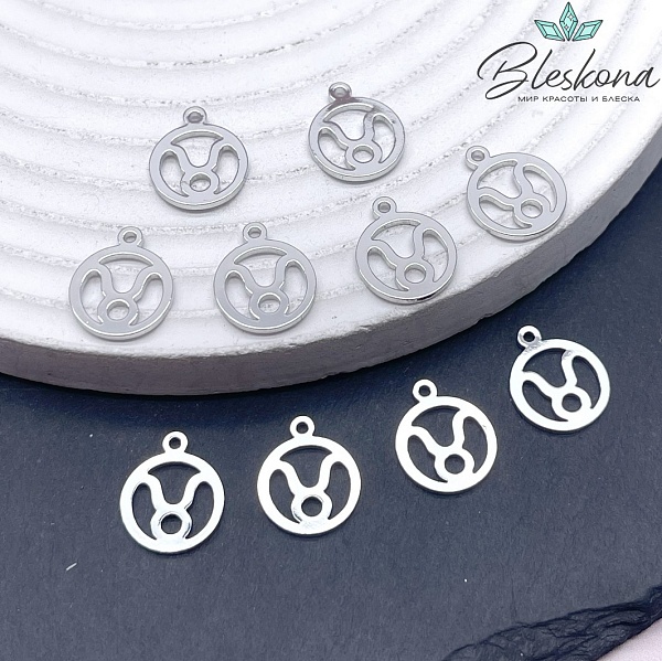13*11 мм Цвет серебро, Подвеска Телец