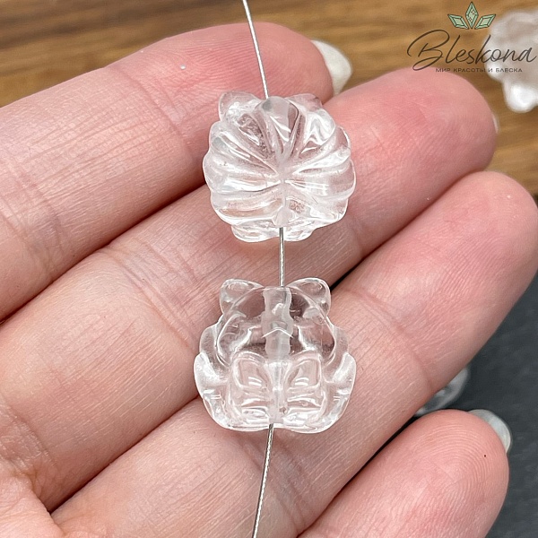 14,5*15 мм Резная Бусина Девятихвостая Лиса №2 Горный Хрусталь