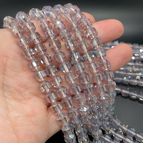 7 мм Стекло Lux, многогранник, цвет лиловый