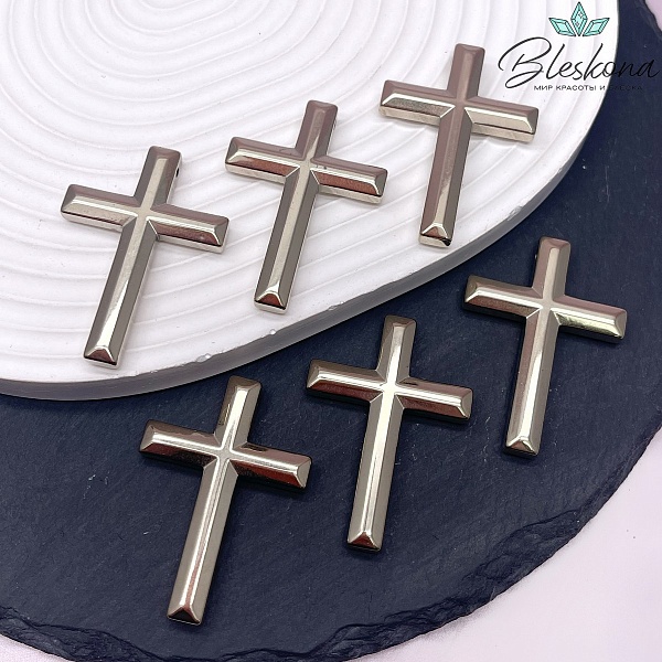 Подвеска крест Гематин, цвет темное золото 42*30 мм