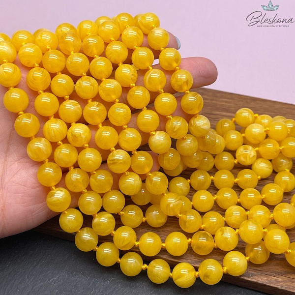 Янтарь шар желтый 10 мм