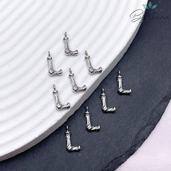 12 мм Цвет серебро, Буквы веточки L 