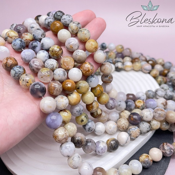 Опал белый дендритовый 10 мм