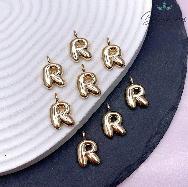 18 мм, Цвет золото, Буква объемная R