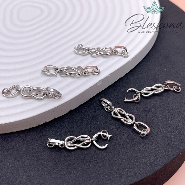 35*7,5 мм Цвет серебро, Замок узелок бейлы