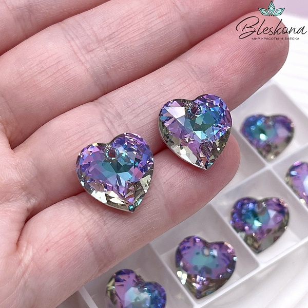 6432 Heart Cup Pendant 14,5 мм Crystal Vitrail Light (VL) P