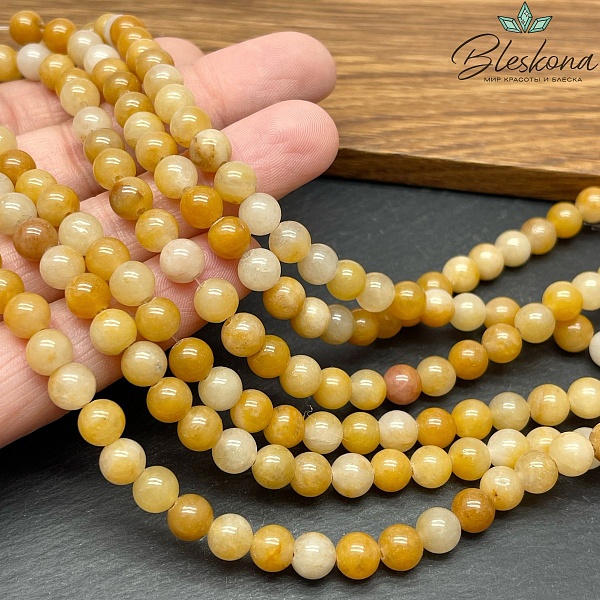 6 мм Жадеит желтый 