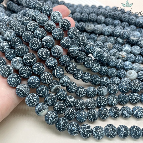 Агат Кракле черный 10 мм