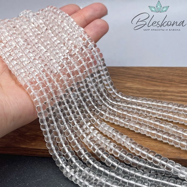 Горный хрусталь рондель 6*4 мм