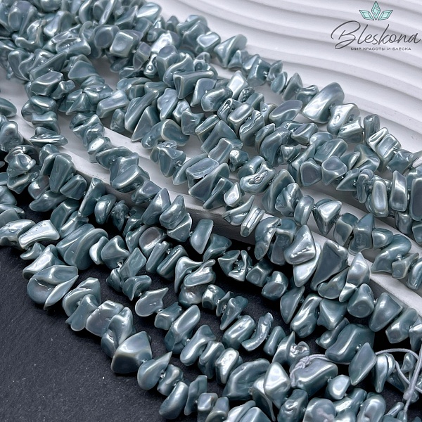 Жемчуг Майорка крошка серо-голубая 6-12 мм
