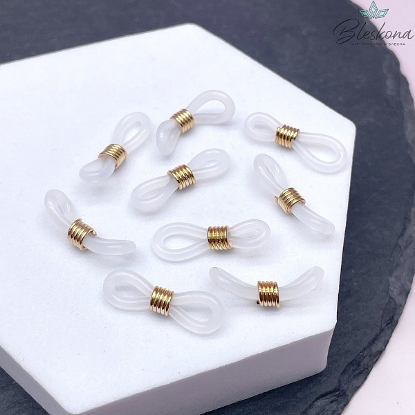 Держатель силиконовый цвет золото 19мм уп.10 шт