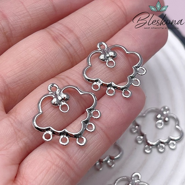 21,3*21,6 мм Цвет серебро, Коннектор Этно №6