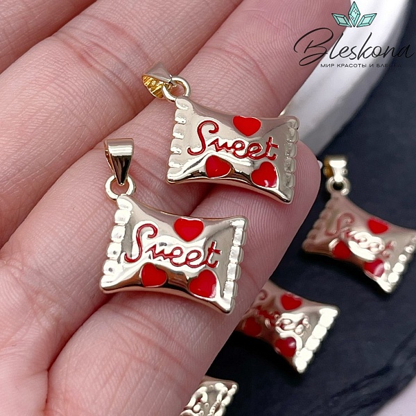 16,5*13 мм Цвет золото, Подвеска Конфета Sweet
