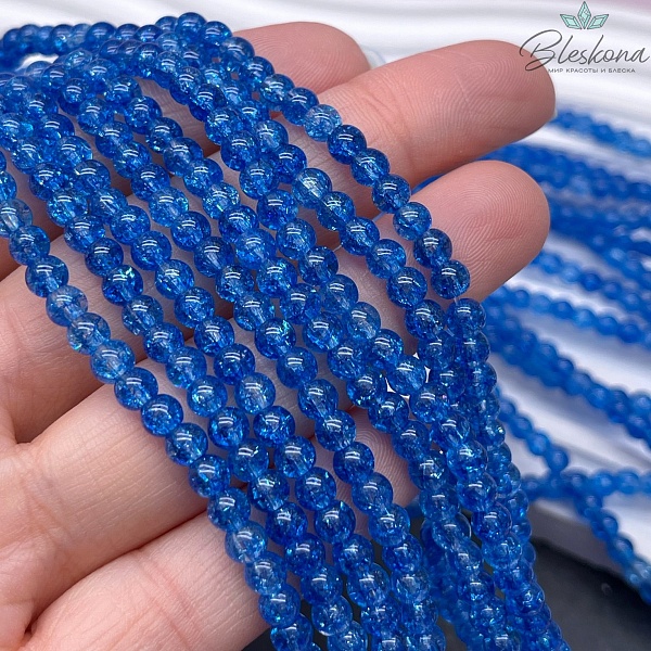 Кварц снежный синий (имитация) 4 мм