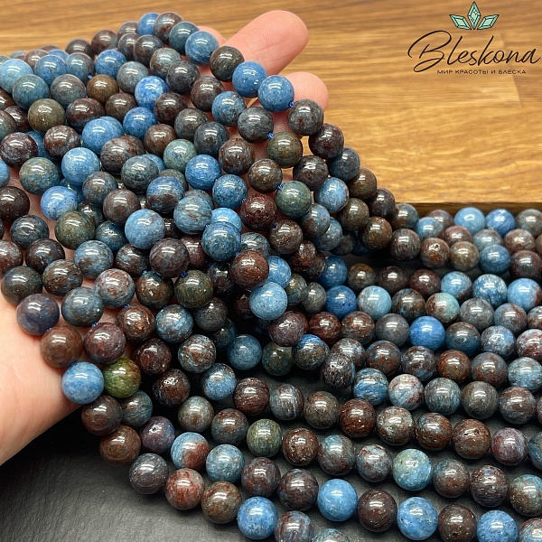 Кварцит коричнево-синий (облагороженный) 8 мм