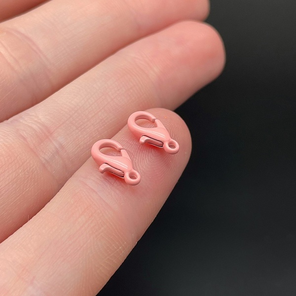 10 мм , Замок круглый  бледно-розовая эмаль