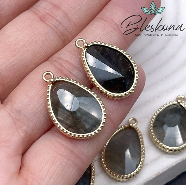 14,4*23мм, цвет золото ,Подвеска капля Лабрадор