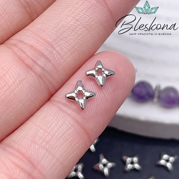 7*6,5 мм Цвет серебро, Бусина-разделитель 