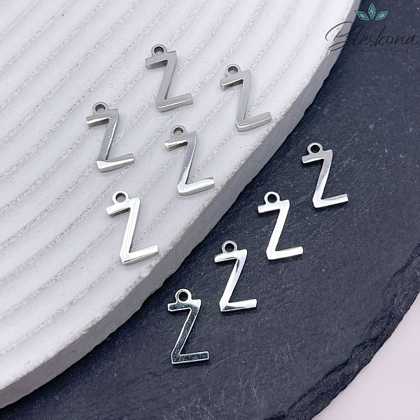 12 мм Цвет серебро, Буква Z основа сталь 