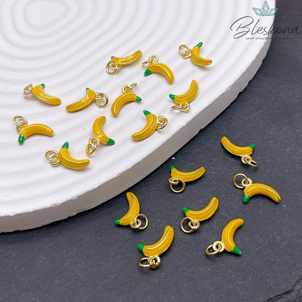 8*11 мм Цвет золото, Подвеска банан эмаль