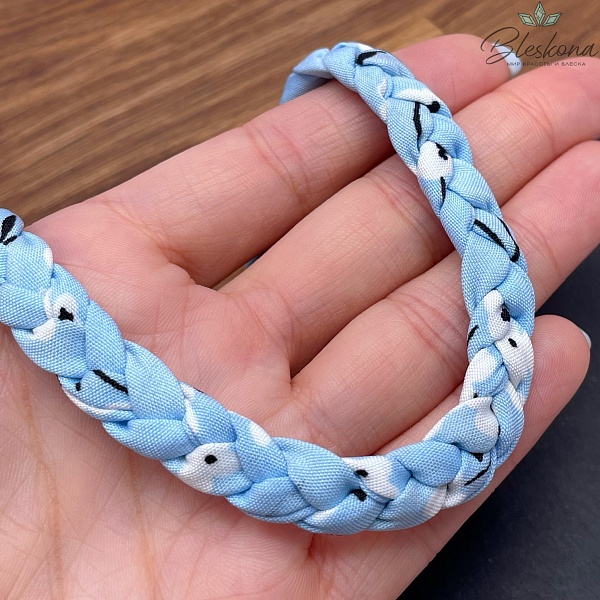 Шнурок косичка под кулон цвет микс №6, серебро 40 см