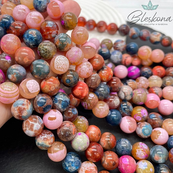 Агат с узором №13 10 мм