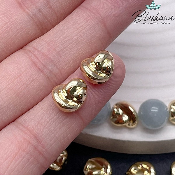 9,5*9 мм Цвет золото, Бусина фриформ 