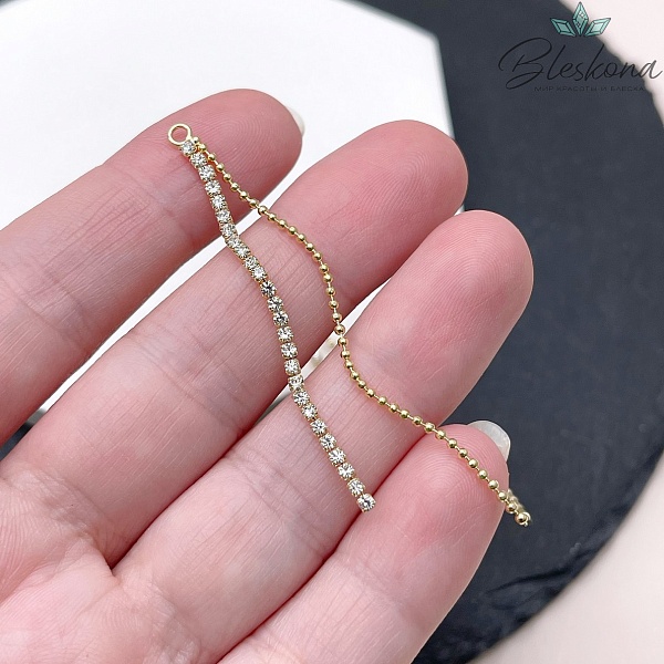 65*3 мм Цвет золото, Подвеска шторка цепочка