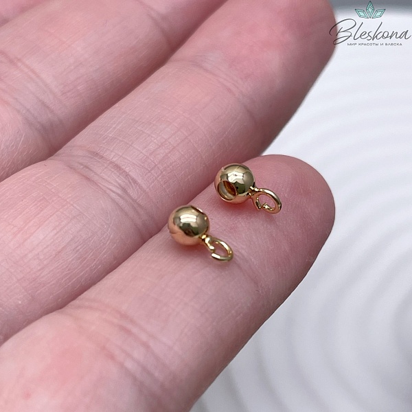 7*3,3 мм Цвет золото, Бейл-бусина гладкая разъмное кольцо