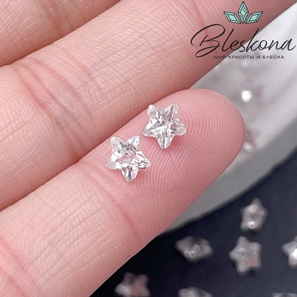5 мм, Подвеска Циркон звезда белая (кубический цирконий, фианит) 