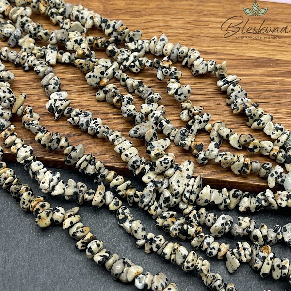 Крошка Яшма далматиновая (фенит) ширина бусин ~ 5-9 мм