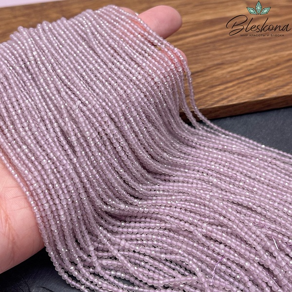 Кошачий глаз лавандовый микроогранка (имитация) 2 мм