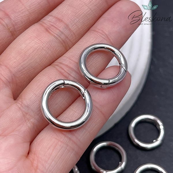 18мм Цвет серебро, Замок Кольцо карабин 